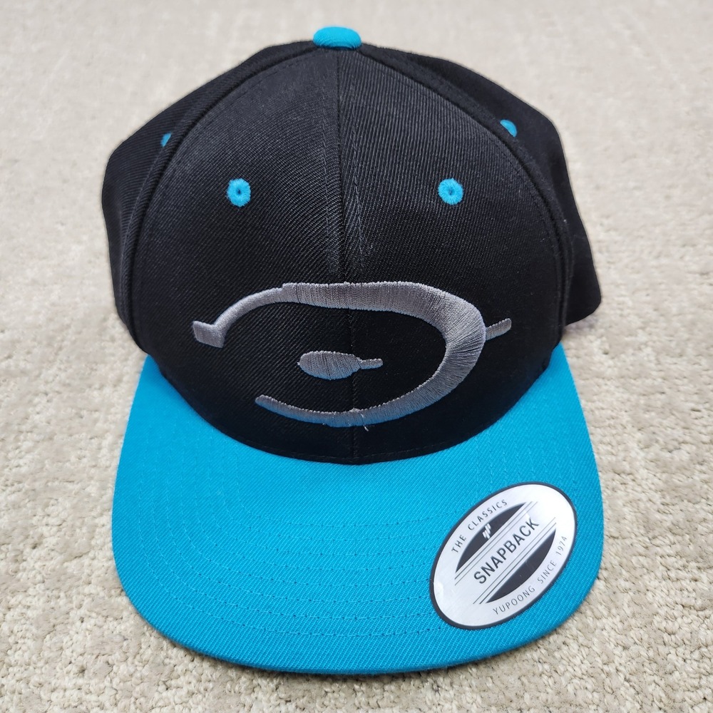 Halo Video Game Logo Snapback Hat Yupoong Black Teal Blue Xbox Gaming Cap OSFM